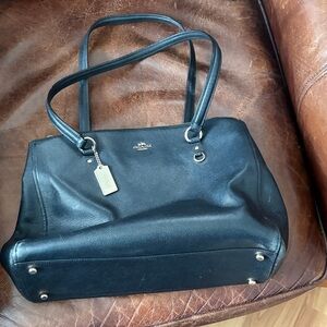 Coach Midnight Black Leather Tote